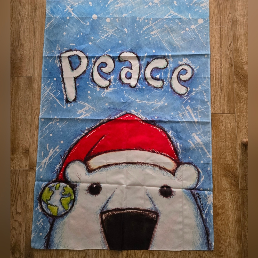 Flag PEACE POLAR BEAR Quality Large Christmas Flag